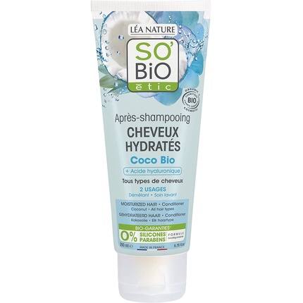 SO'BiO étic Coco and Hyaluronic Acid Cosmos Organic Moisturizing Hair Conditioner 200ml