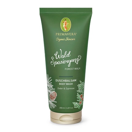 PRIMAVERA Forest Walk Shower Balm 200ml - Cedar, Cypress Scent - Gentle Cleansing, pH Balanced, Vegan