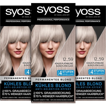Syoss Color Cool Platinum Blonde Lightening Level 3 Hair Colour 115ml