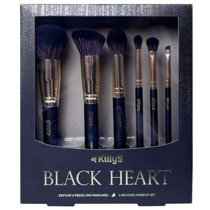 Black Heart Makeup Brush Set 6 Pieces KillyS