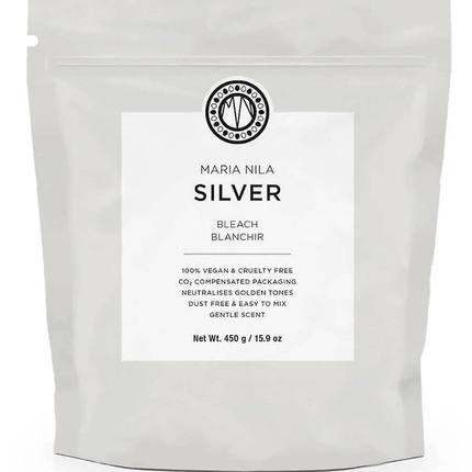 Maria Nila Bleach Collection Silver For Neutralisation Of Yellow Tones Hair Oxidant Powder Refill 450 G