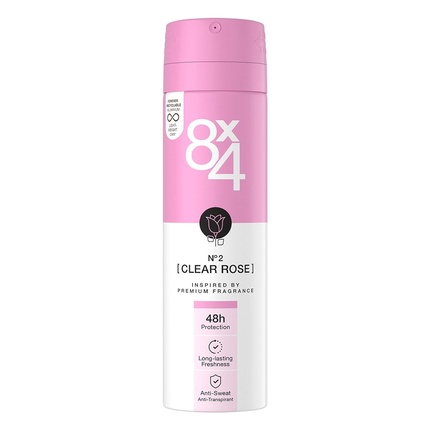 8X4 N°2 Clear Rose Anti-Perspirant Spray 150ml