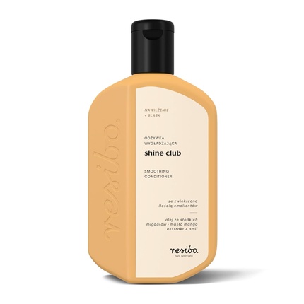 Resibo Shine Club Smoothing Conditioner Moisturizing Nourishing Strengthening Hair Sweet Almond Oil Mango and Shea Butter Natural All Hair Types Paraben and SLS Free 250ml
