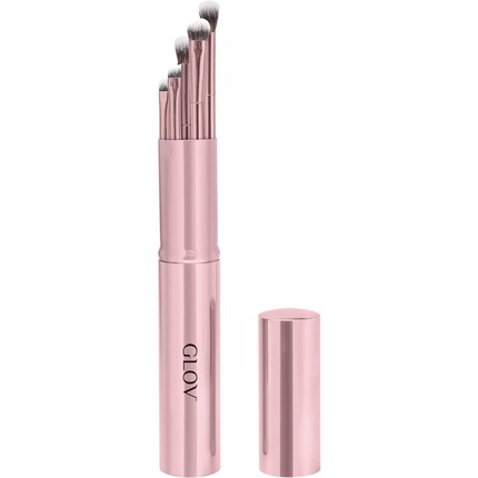Makeup Eye Brush Set 5-Piece Professional Make Up Kits Brushes Blending Crease Mini Flat Eyeshadow Eyeliner Soft Synthetic Bristles Pink