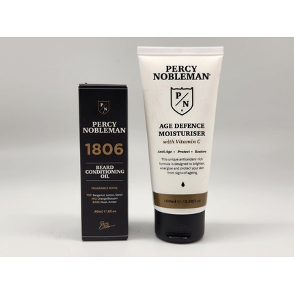 Percy Nobleman 1881 Beard Conditioning Oil and Age Defence Moisturiser with Vitamin C