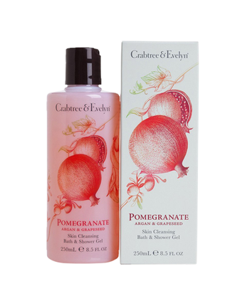 Crabtree & Evelyn Pomegranate Argan Grapeseed Cleansing Shower Gel For All Skin Types, 250 Ml