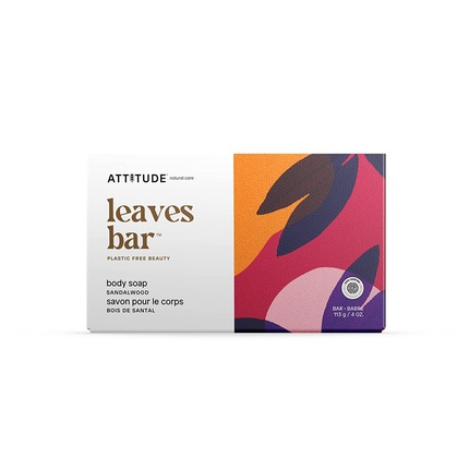 ATTITUDE Bath and Shower Body Soap Bar EWG Verified Plant and Mineral-Based Vegan and Cruelty-Free Sandalwood 4 Ounces