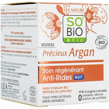 SO'BiO étic Précieux Argan Cosmos Bio Anti-Aging Regenerative Night Care 50ml