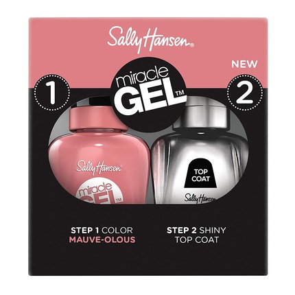 Sally Hansen Miracle Gel Nail Polish Mauve-olous with Shiny Top Coat