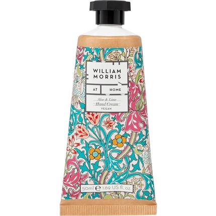 William Morris At Home Golden Lily Light Aloe & Lime Hand Cream Enriched with Shea Butter Cruelty Free & Vegan Friendly Travel Friendly Size 50ml