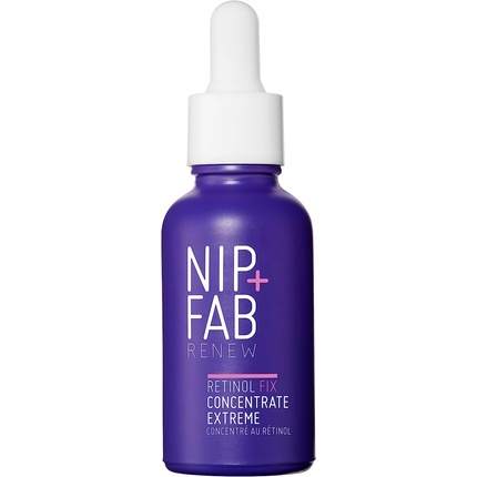 Nip+Fab Retinol Fix Concentrate Extreme 10% with Time-Release Complex, Bakuchiol, Peptides, and Hydration Complex 30ml