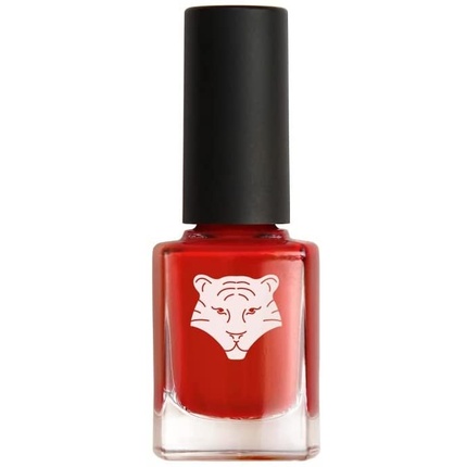 ALL TIGERS Vegan & Natural Nail Polish - Orange Red Color 206 Earn Your Stripes - Long-Lasting Shine with Natural & Organic Ingredients