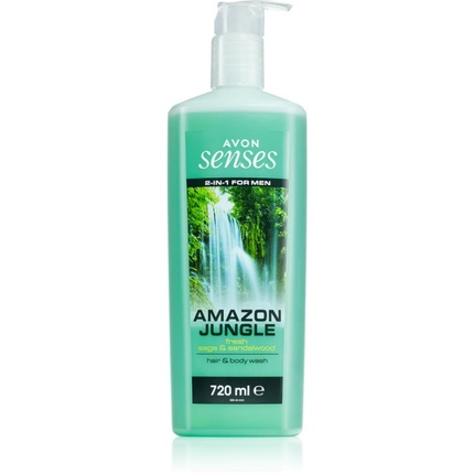 Avon Senses Amazon Jungle Shower Gel for Body and Hair for Men - 720 ml