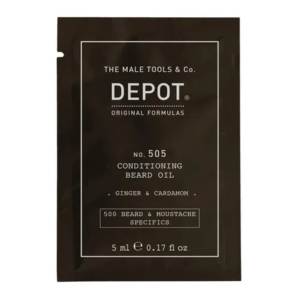 Depot Beard Oil No 505 - Ginger And Cardamom For Shine And Softness, 5 Ml