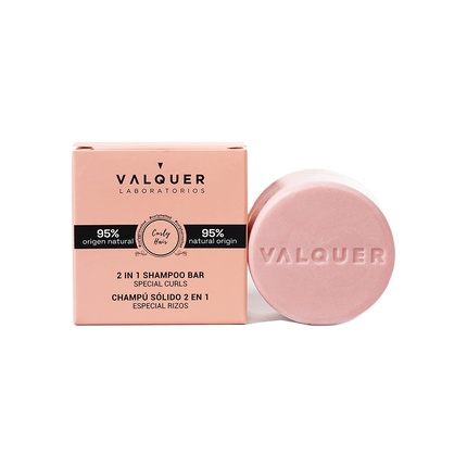 Valquer Laboratorios 2 in 1 Curly Solid Shampoo and Conditioner 95% Natural Ingredients 70g - Curly Hair - Vegan