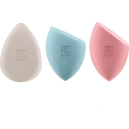 REAL TECHNIQUES Sponge+ Beauty Makeup Blenders for Facial Cleanser, Foundation and Setting Powder Probiotic Infused