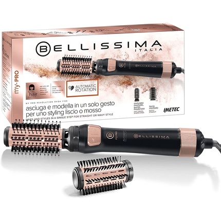 Bellissima My Pro Revolution BHS4 1100 Warm Air Brush with Ionizer and Ceramic Coating Black and Rose Gold