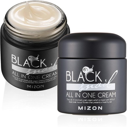 Mizon Black Snail All in One Cream 75ml Premium Snail Repair Cream Intensive Care Korean Skin Care with Black Snail Mucin and Plant Extracts