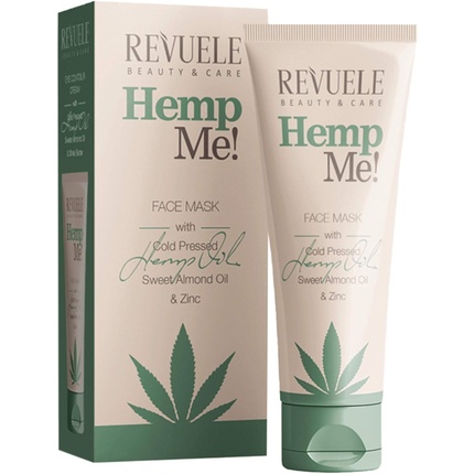 Revuele Hemp Me Bio 100% Pure Natural Face Mask with Cold-Pressed Hemp Sweet Almond Oil Zinc Removes Dead Skin Cells 80ml